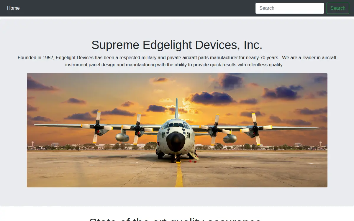 Homepage of Supreme Edgelight Devices, INC.