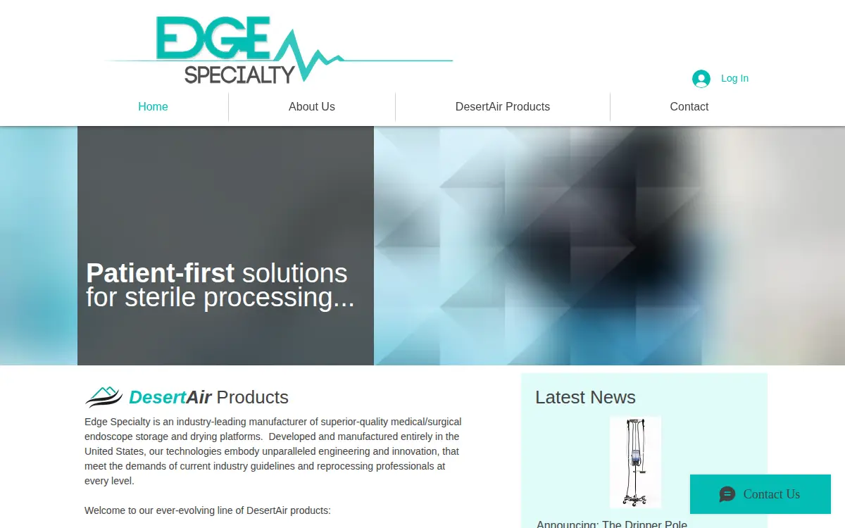 Homepage of Edge Specialty LLC