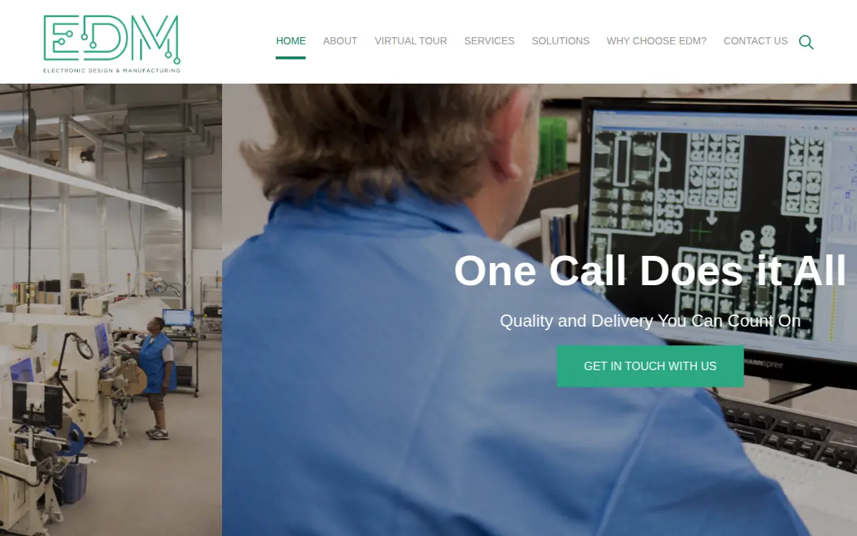 Homepage of Electronic Design & Manufacturing Company