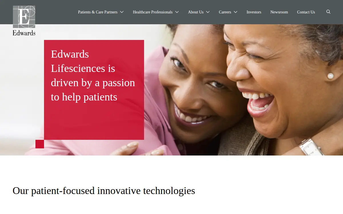 Homepage of Edwards Lifesciences LLC