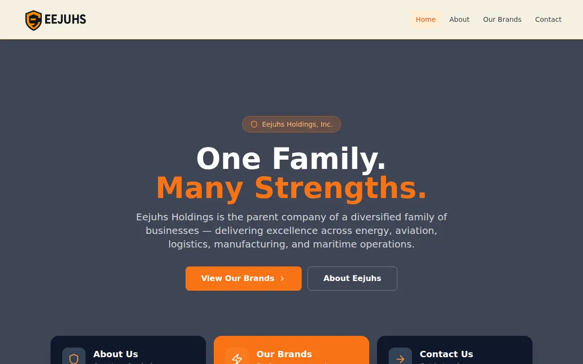Homepage of Eejuhs Logistics, INC