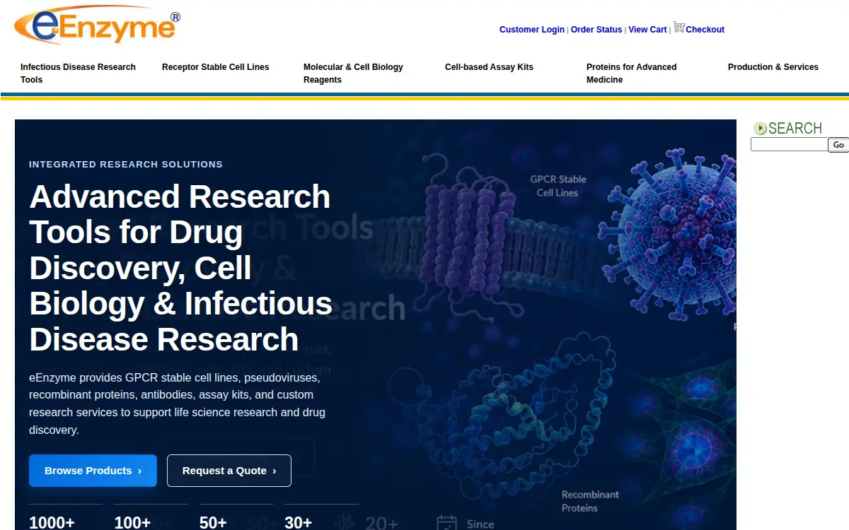Homepage of Eenzyme, LLC