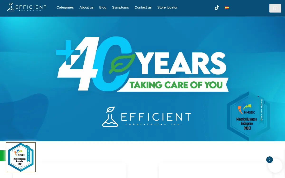 Homepage of Efficient Laboratories INC.