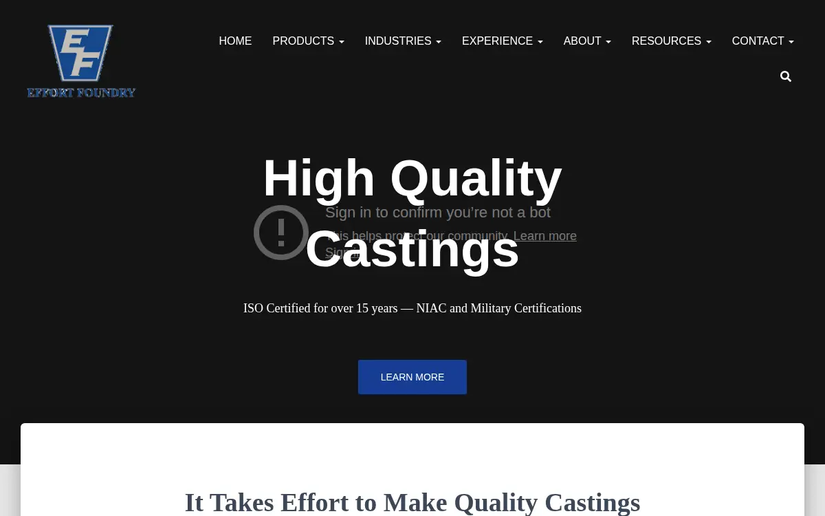 Homepage of Effort Foundry, INC.
