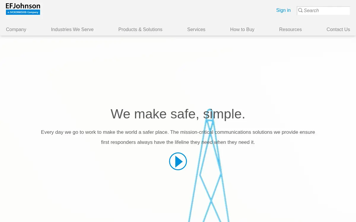 Homepage of Ef Johnson CO