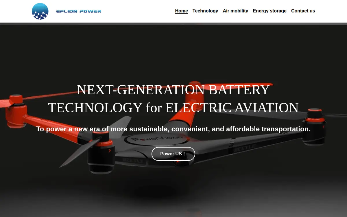 Homepage of Eflion Power, INC.