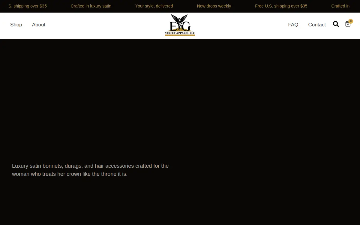 Homepage of Egstreet Apparel LLC