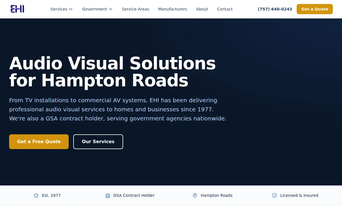 Homepage of Ehi LTD of Virginia