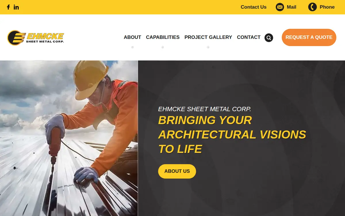 Homepage of Ehmcke Sheet Metal CORP.