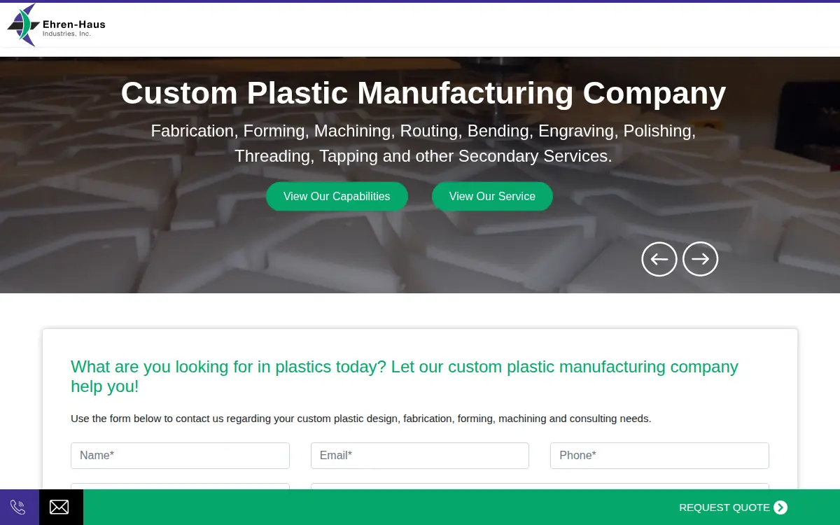 Homepage of Ehren Haus Industries INC