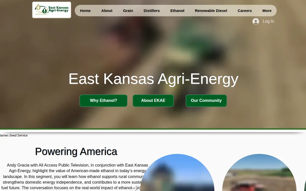 Homepage of East Kansas Agri Energy LLC
