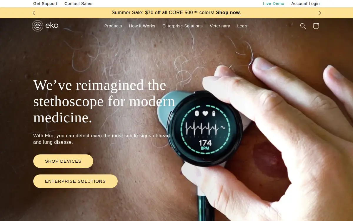 Homepage of Eko Health, INC.