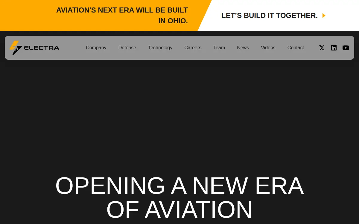 Homepage of Electra.aero INC.