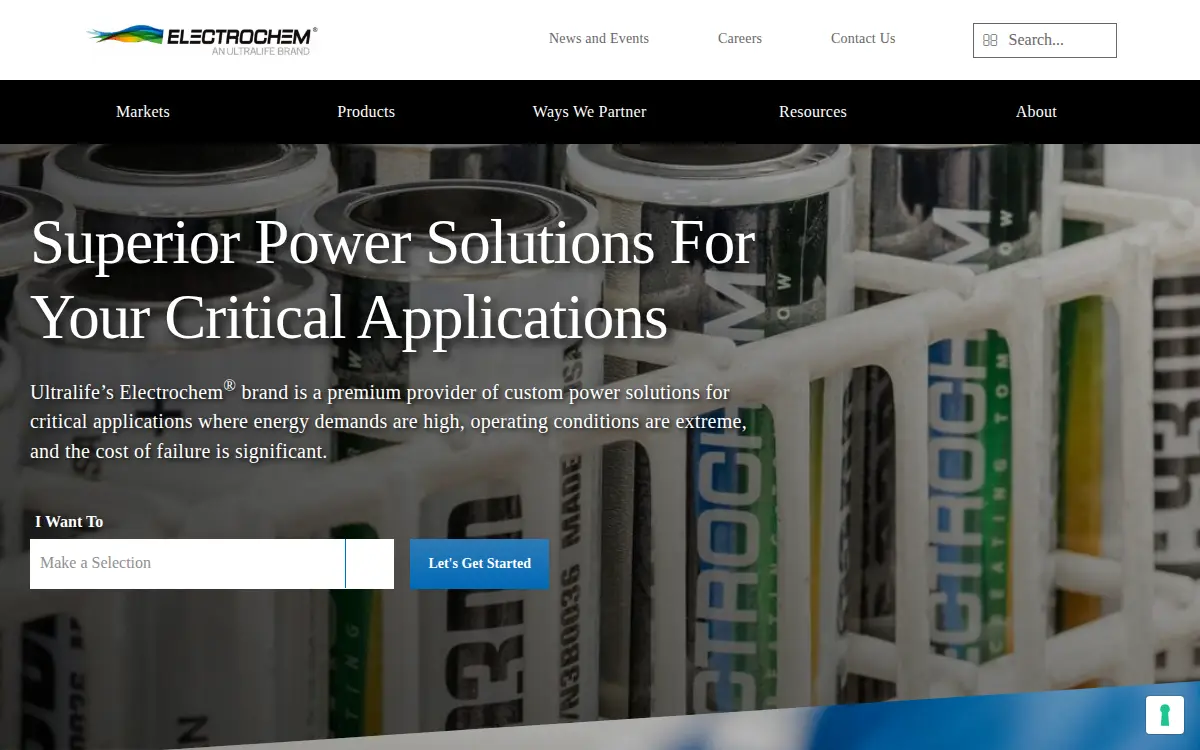 Homepage of Electrochem Solutions, INC