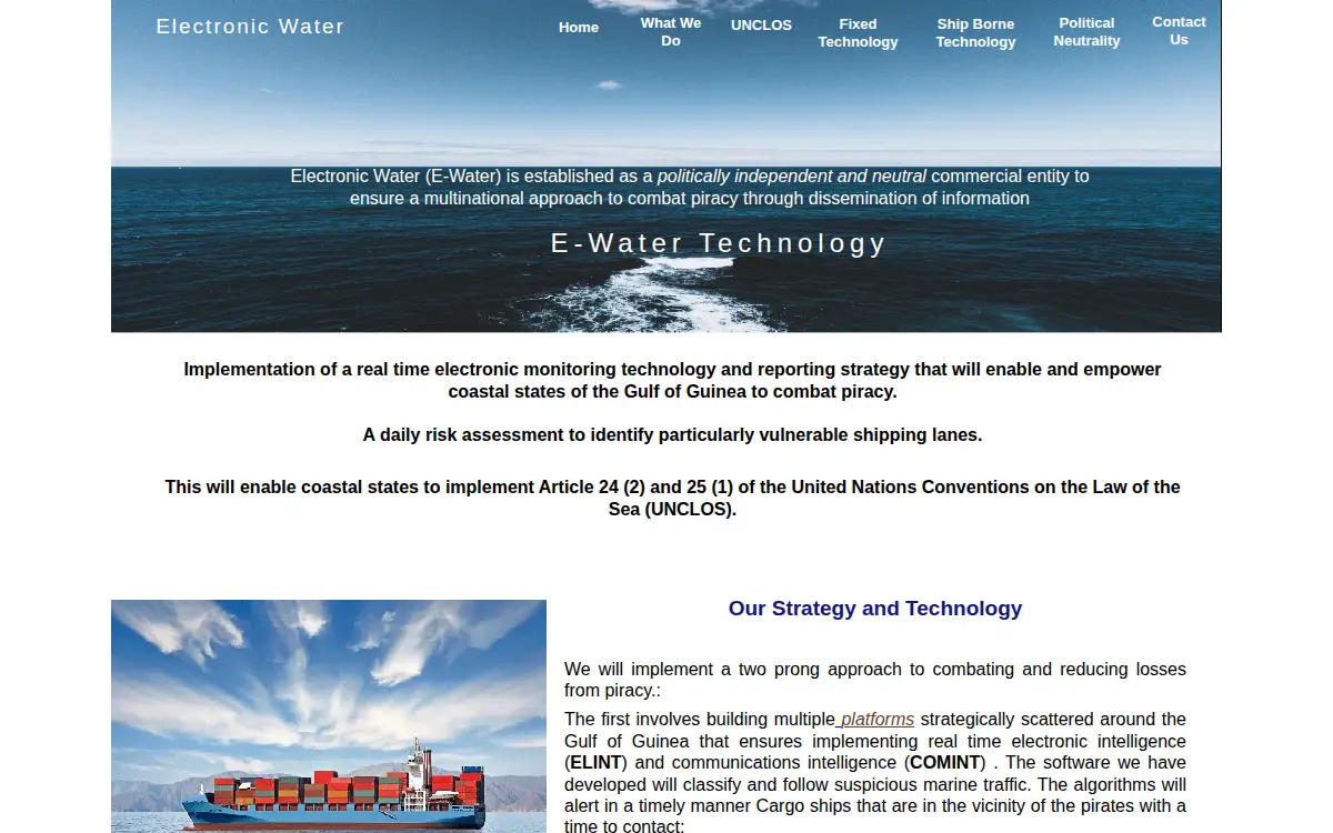 Homepage of Electronic Water INC