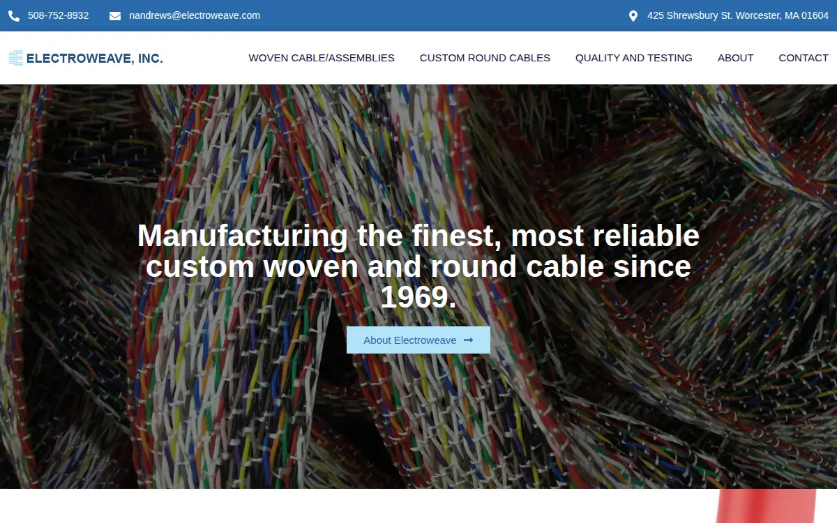 Homepage of Electroweave, INC