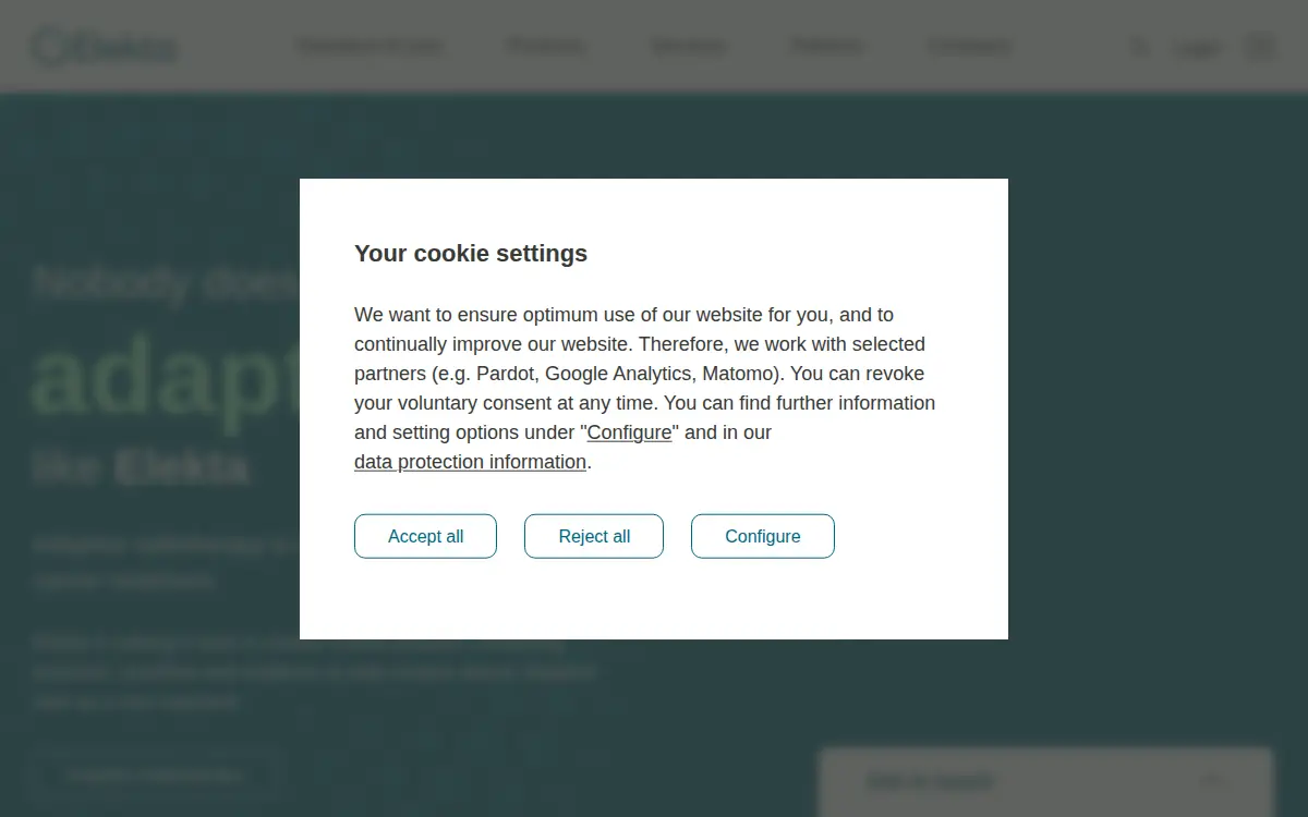 Homepage of Elekta INC
