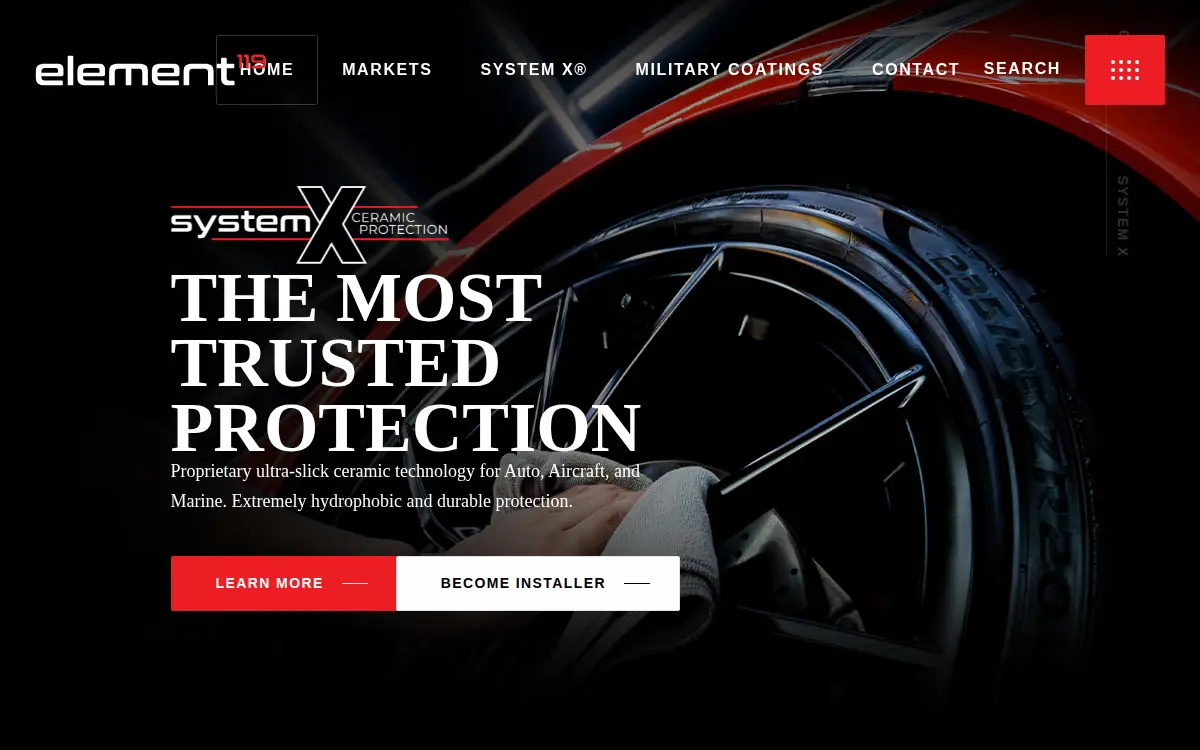 Homepage of Element 119 LLC