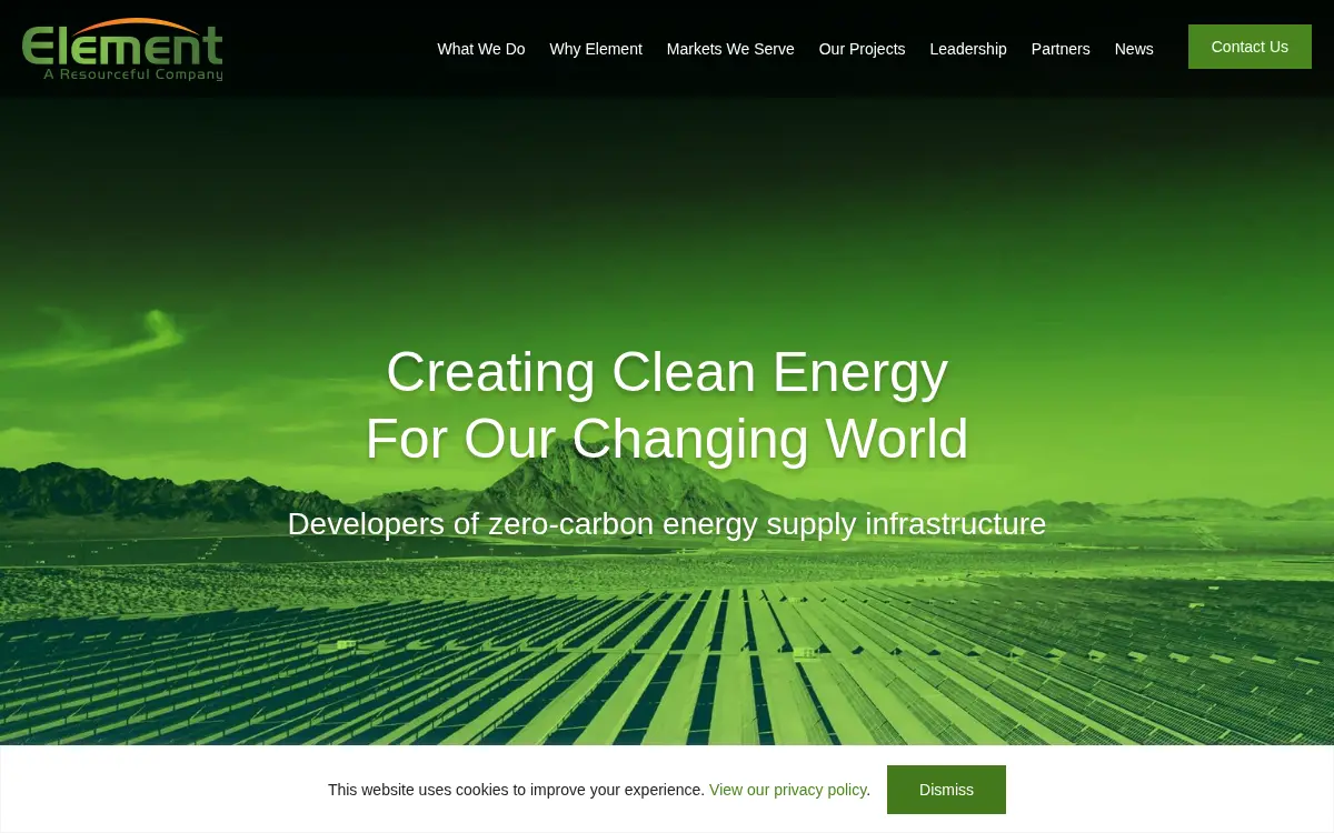Homepage of Element Resources INC.