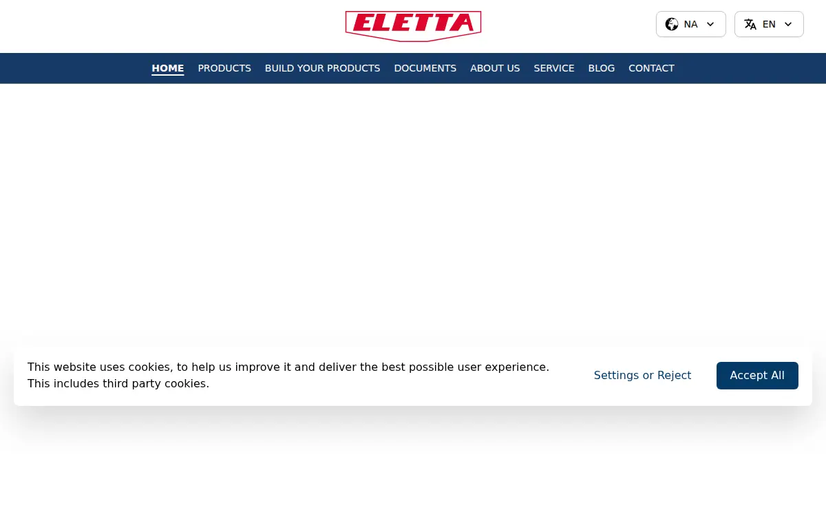 Homepage of Eletta Flow Incorporated
