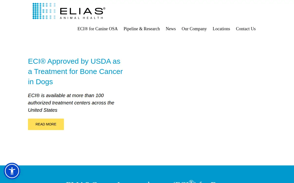 Homepage of Elias Animal Health LLC