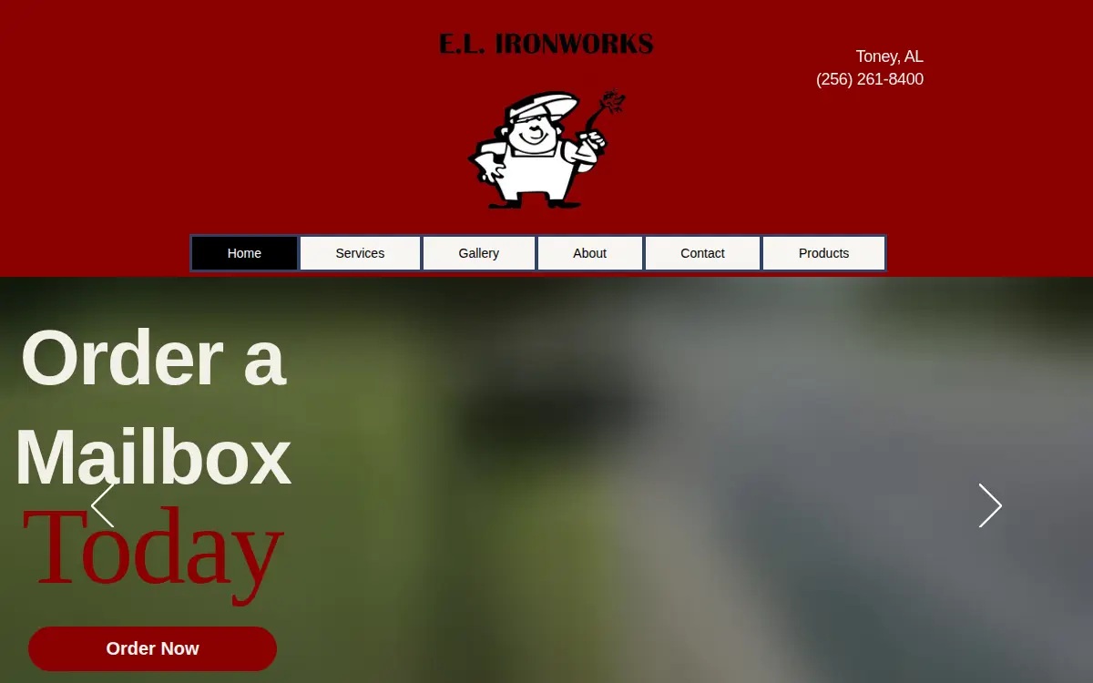 Homepage of El Ironworks LLC