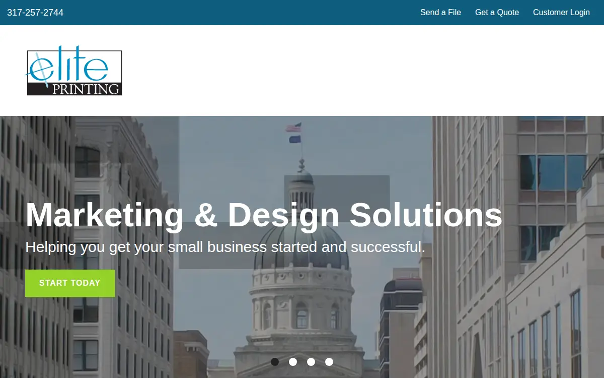 Homepage of Elite Printing INC