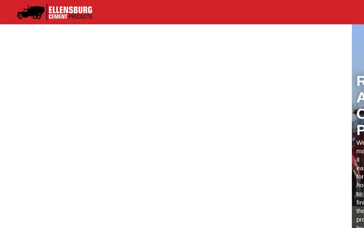 Homepage of Ellensburg Cement Products INC