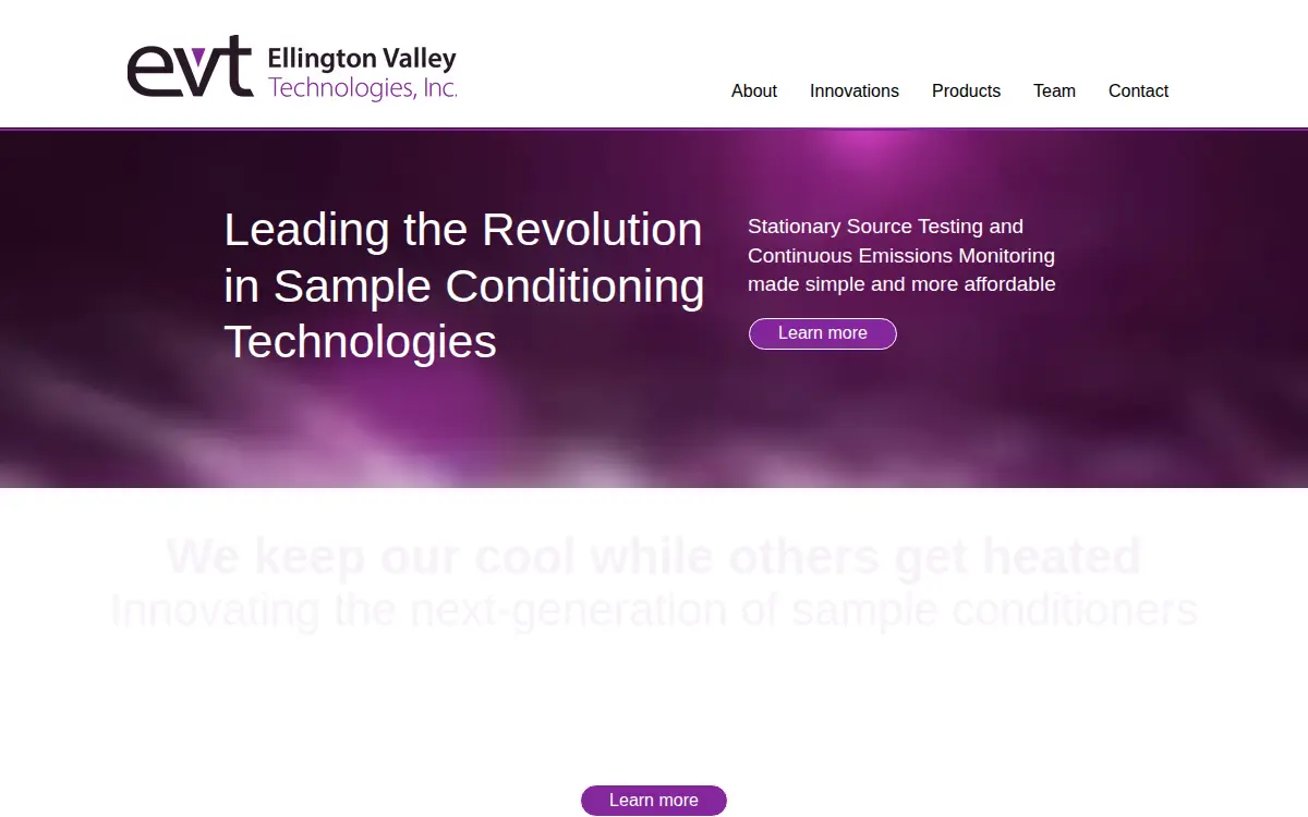 Homepage of Ellington Valley Technologies, INC.
