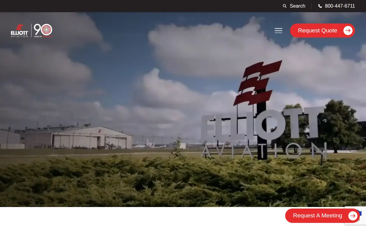 Homepage of Elliott Aviation, LLC