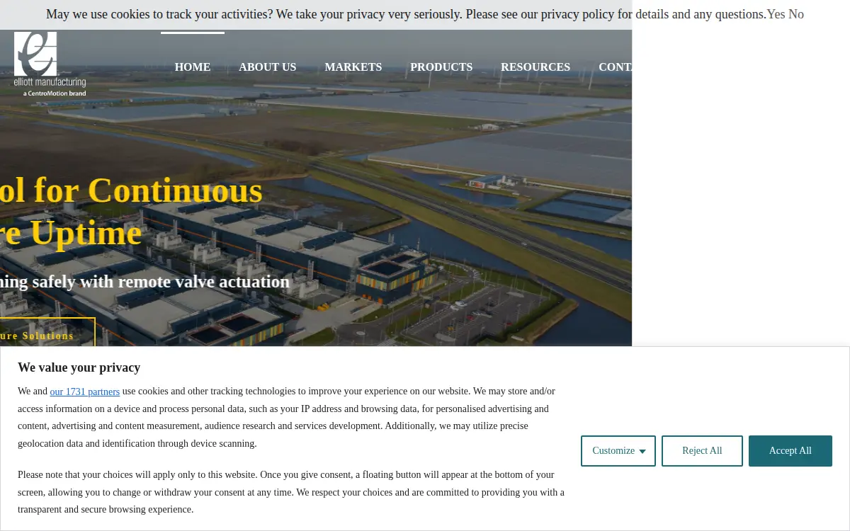 Homepage of B.w. Elliott Manufacturing Co., LLC