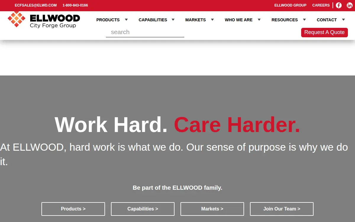 Homepage of Ellwood City Forge Company