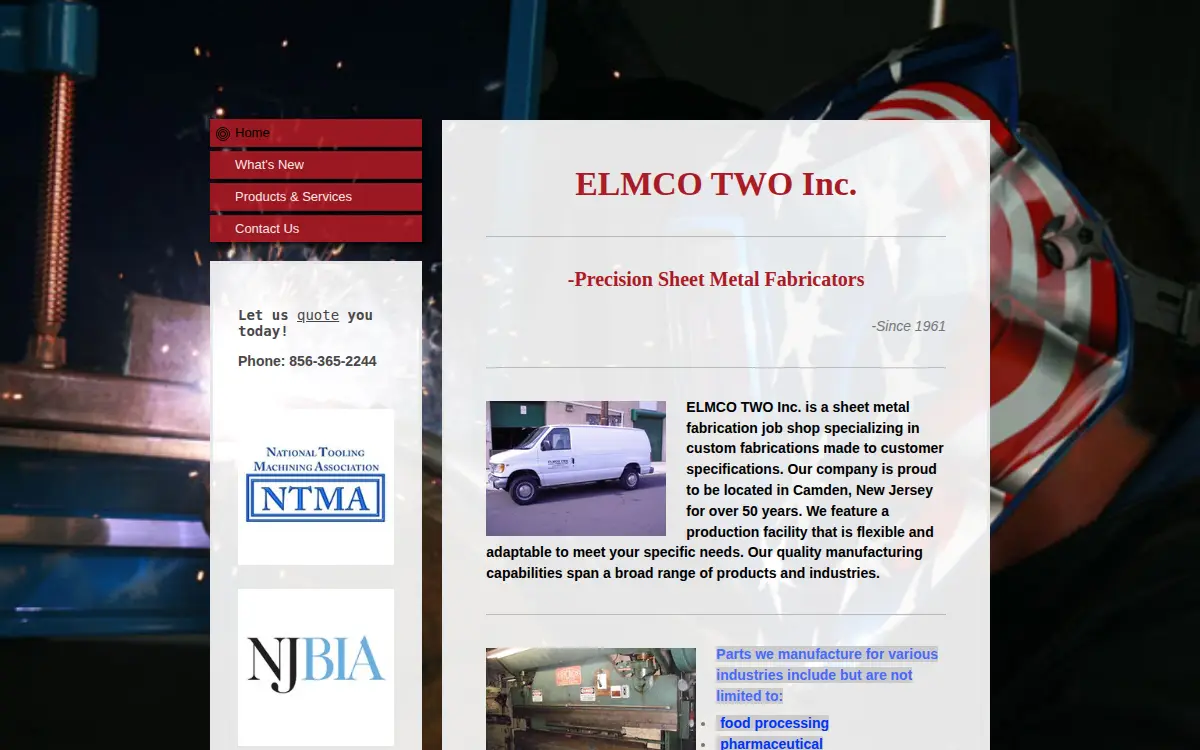 Homepage of Elmco Two, INC.