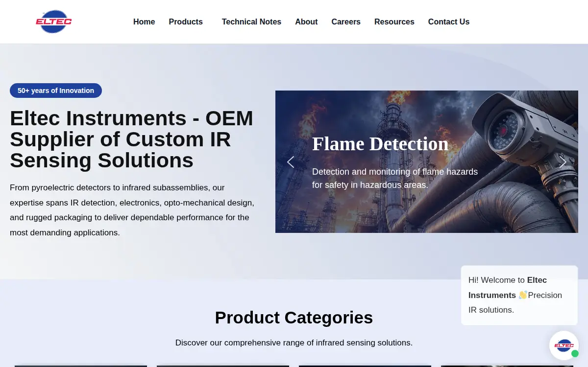 Homepage of Eltec Operations LLC