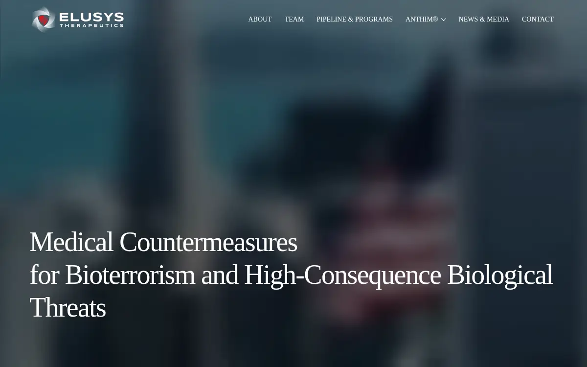 Homepage of Elusys Therapeutics INC