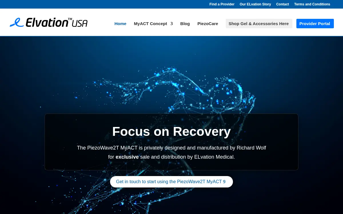 Homepage of Elvation Medical LLC