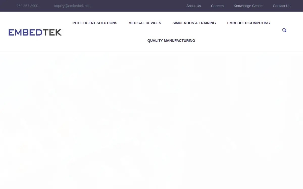 Homepage of Embedtek, LLC