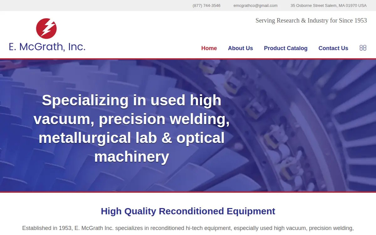 Homepage of E. Mcgrath, INC.
