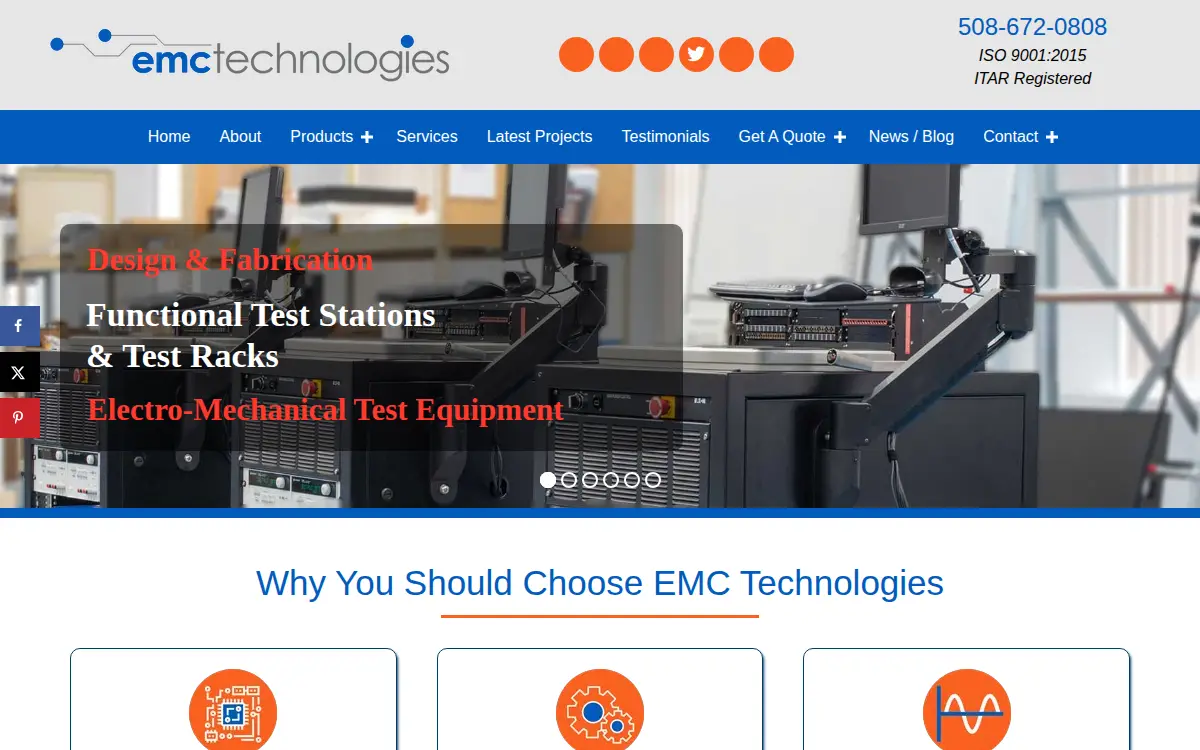 Homepage of Emc Technologies, INC.