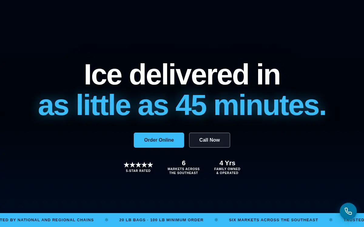 Homepage of Emergency Ice Delivery, INC