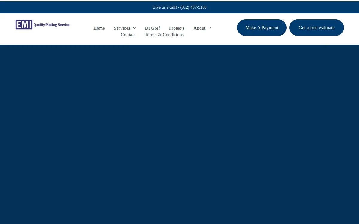 Homepage of Emi Quality Plating Service, LLC