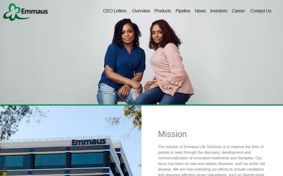 Homepage of Emmaus Medical, INC