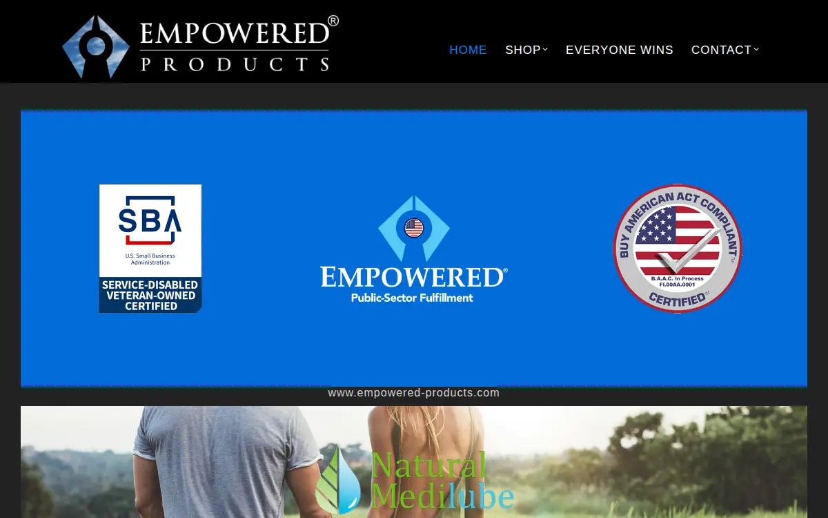Homepage of Empowered Products, LLC
