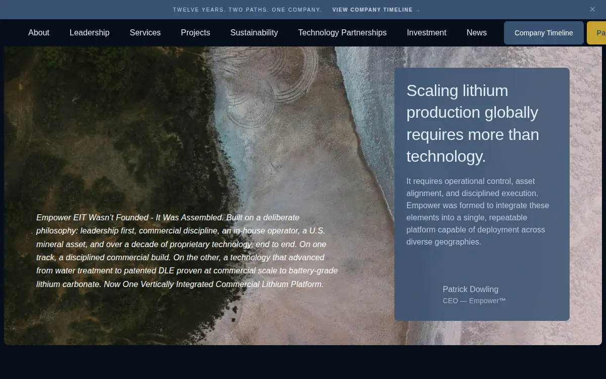 Homepage of Empower Eit LLC