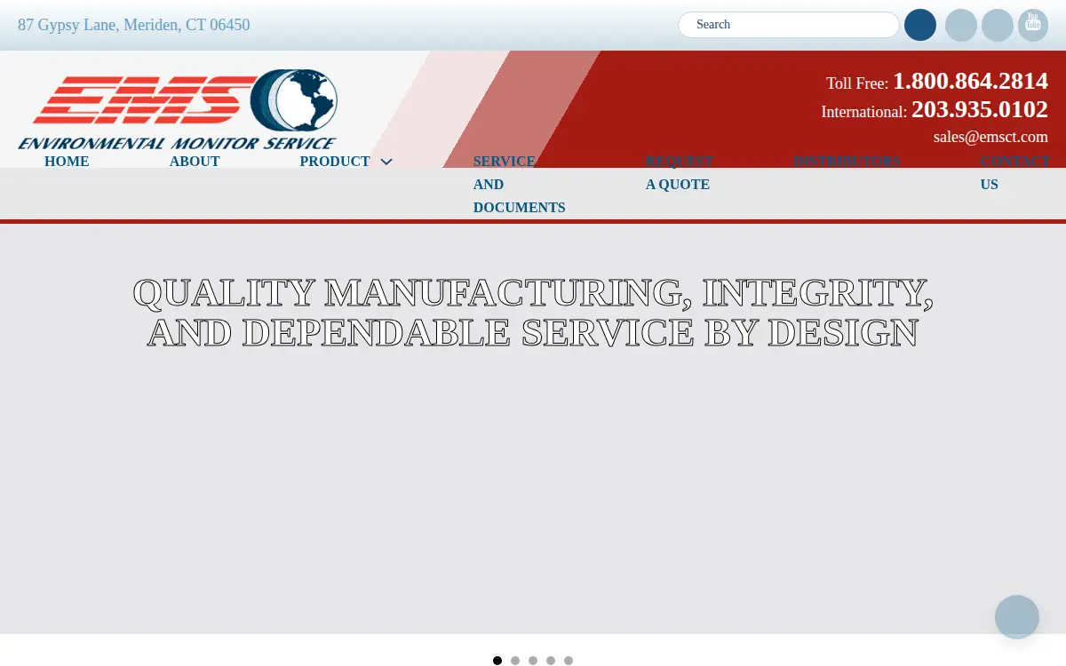 Homepage of Environmental Monitor Service, INC.
