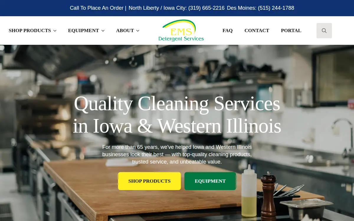 Homepage of Ems Detergent Services CO