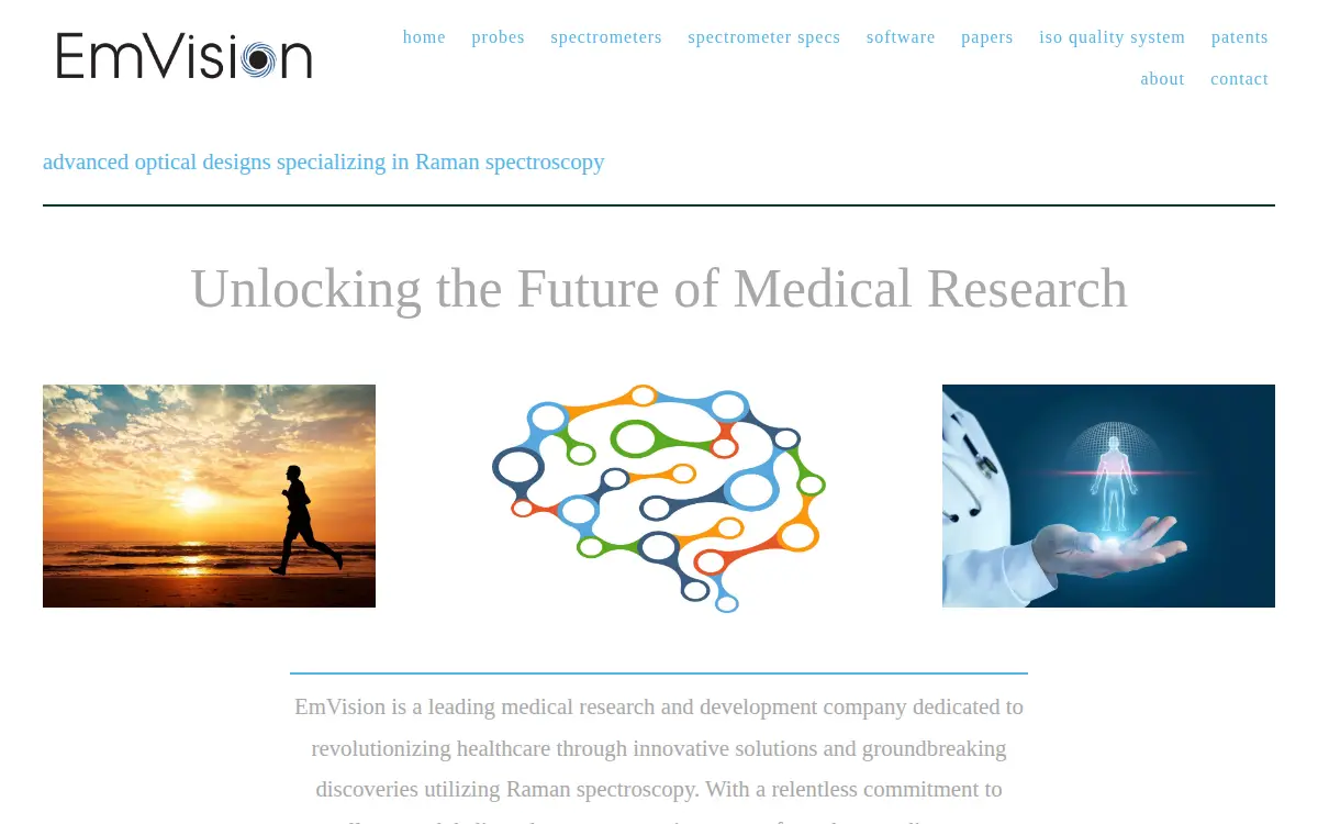 Homepage of Emvision, LLC