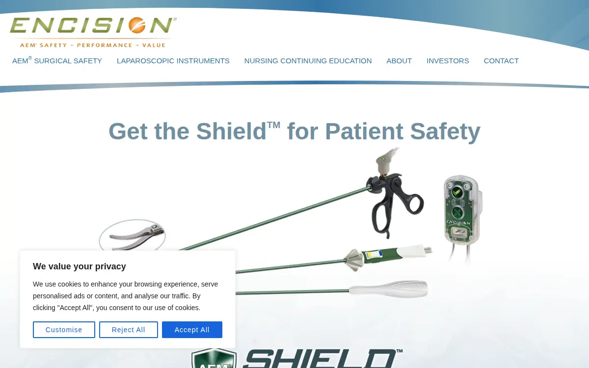 Homepage of Encision INC.