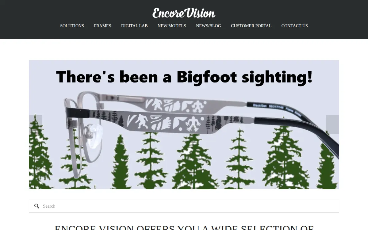Homepage of Encore Vision, INC.