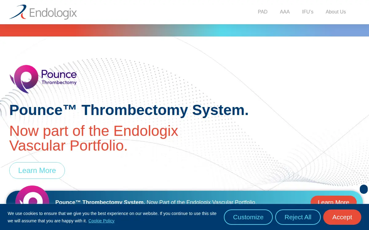 Homepage of Endologix LLC